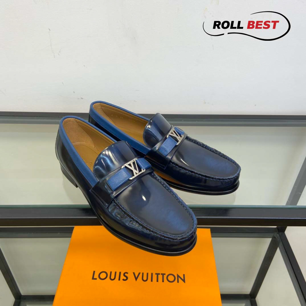 giay louis vuitton major loafers xanh than da bong 9