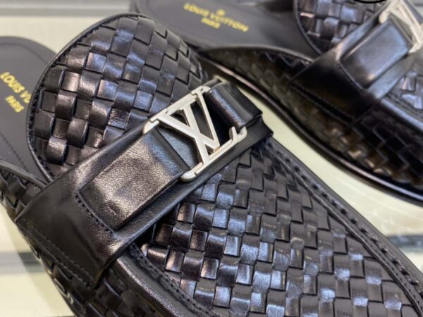 Giày Louis Vuitton Major Open Back Loafers Black
