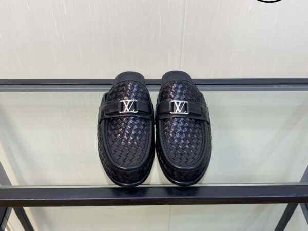 Giày Louis Vuitton Major Open Back Loafers Black