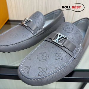 Giày Louis Vuitton Moccasin Xám Vân Monogram Chìm