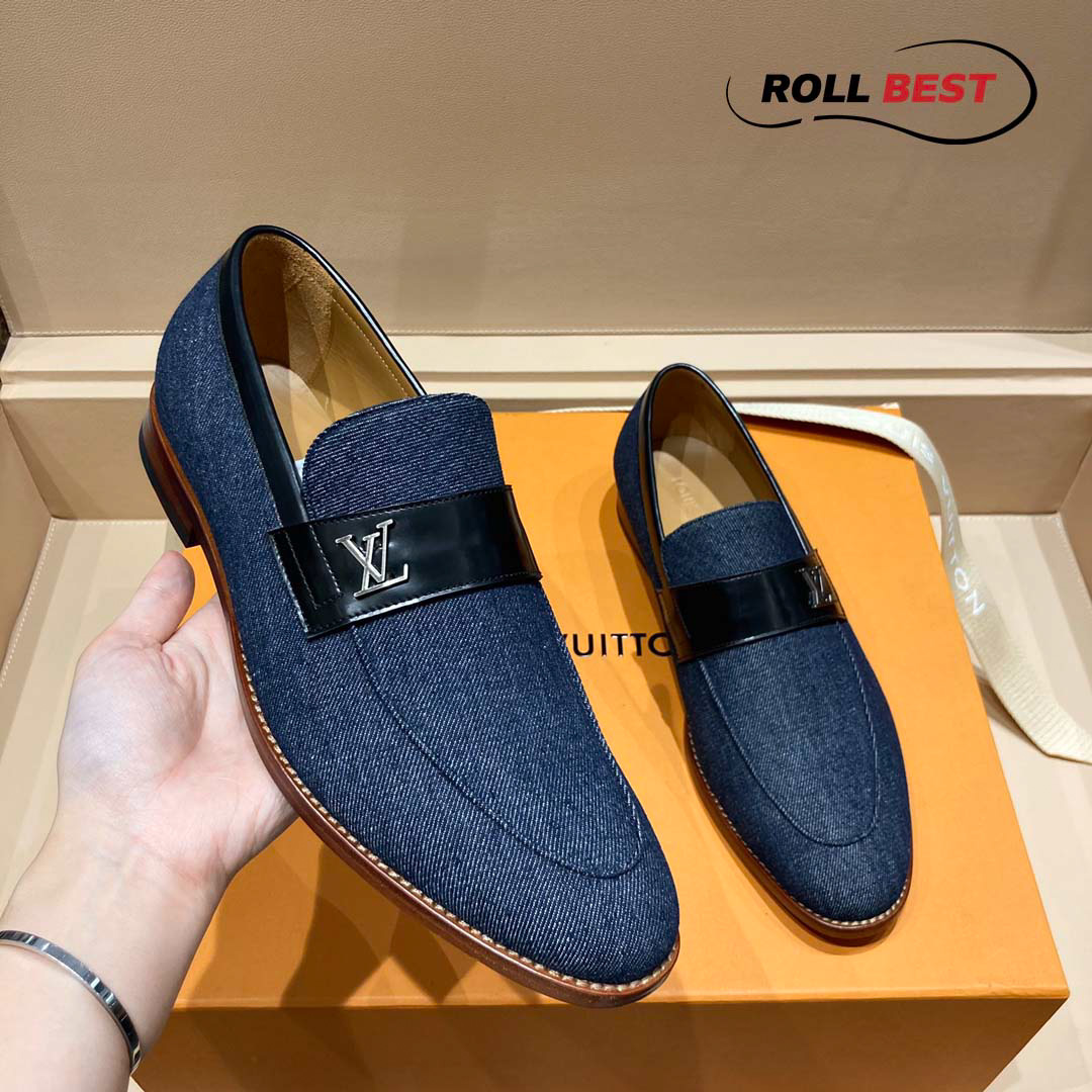 Giày Louis Vuitton Saint Germain Loafer Xanh Than