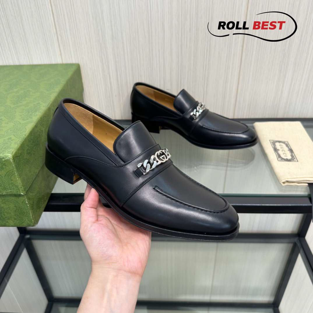 Giày Nam Gucci Loafer With Interlocking G 'Black'