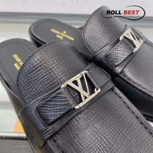 Giày Sục Louis Vuitton Major Da Nhăn Black