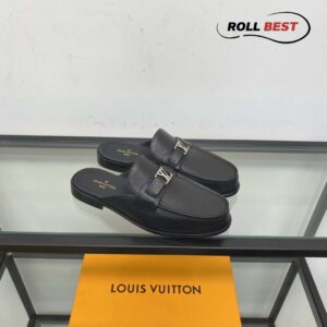 Giày Sục Louis Vuitton Major Da Nhăn Black