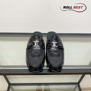 Giày Sục Louis Vuitton Major Họa Tiết Caro Black
