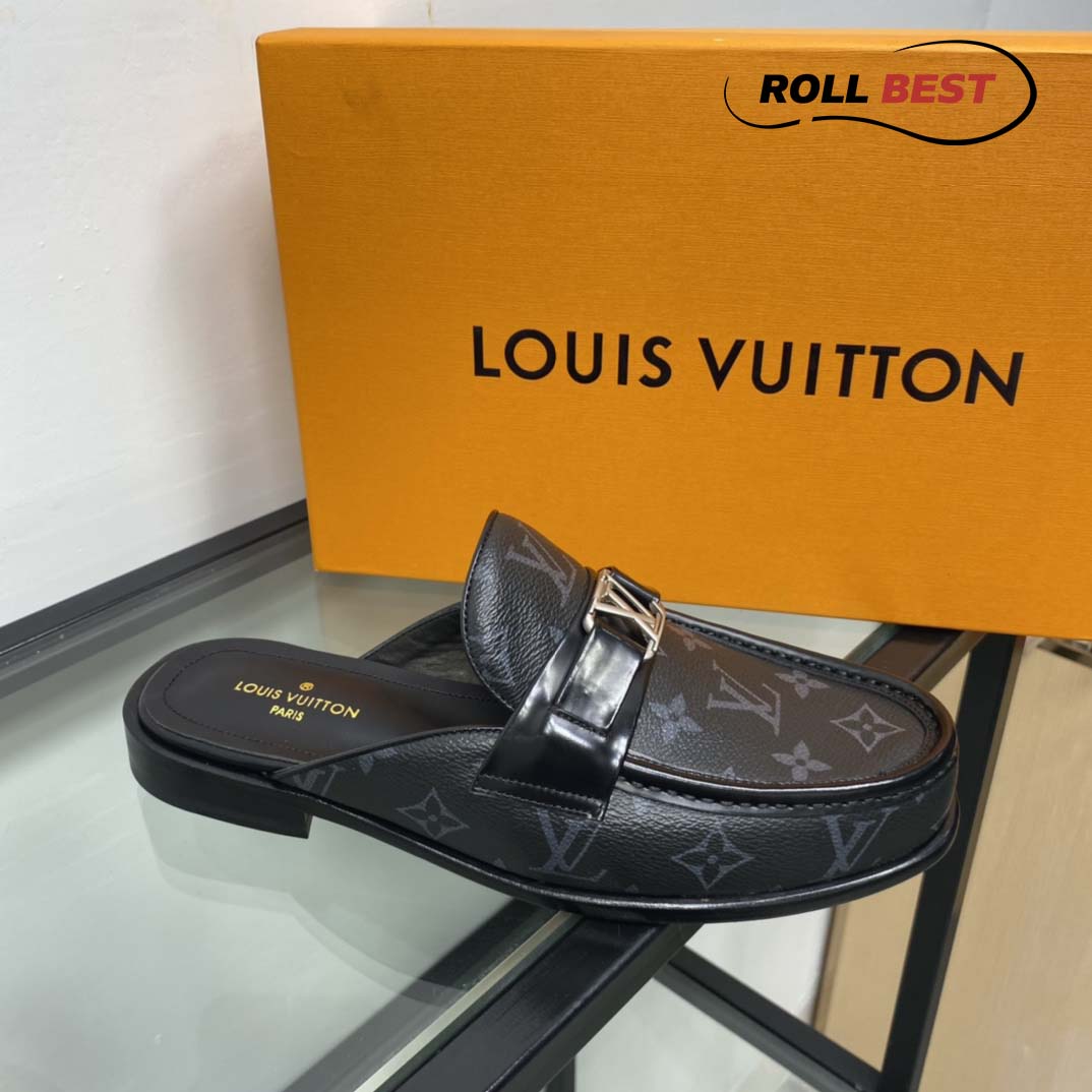 Giày Sục Louis Vuitton Major Họa Tiết Monogram Eclipse Black