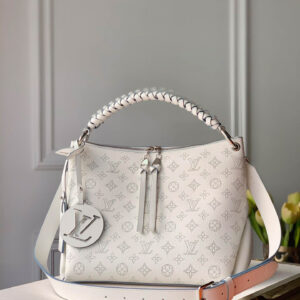 Louis Vuitton Beaubourg Hobo MM Mahina White Leather