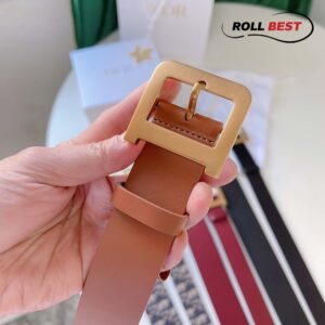 Thắt Lưng Dior Da Cam Khóa Hợp Kim Gold