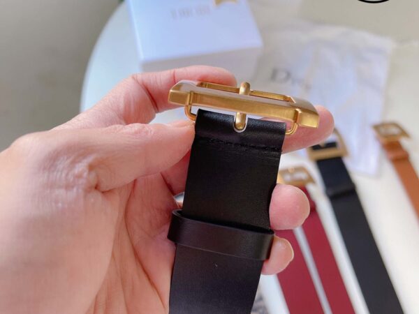 Thắt Lưng Dior Da Đen Khóa Hợp Kim Gold