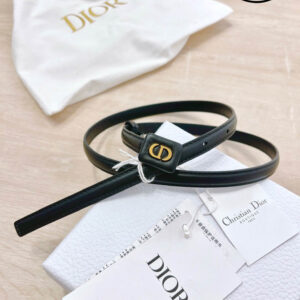 Thắt Lưng Dior Da Đen Khóa Hợp Kim Gold Mặt Vuông
