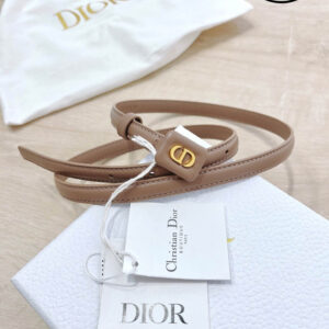 Thắt Lưng Dior Da Nâu Khóa Hợp Kim Gold Mặt Vuông
