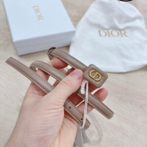 Thắt Lưng Dior Da Nâu Khóa Hợp Kim Gold Mặt Vuông