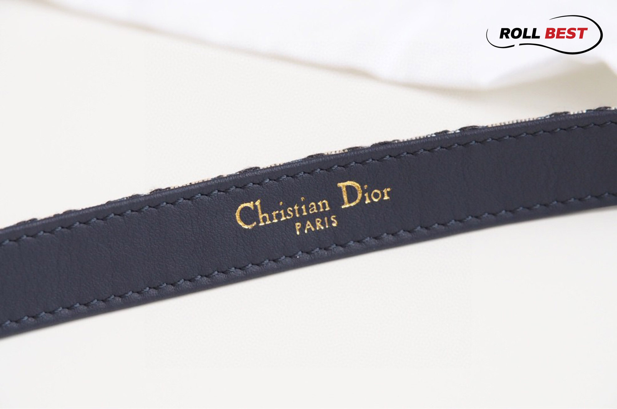 Thắt Lưng Dior Họa Tiết Oblique Đen Khóa Logo CD Gold
