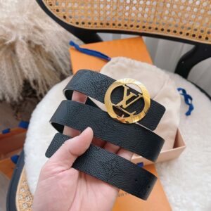 Thắt Lưng LV Họa Tiết LV Khóa Tròn Logo LV