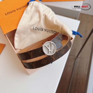 Thẳt Lưng LV Monogam Canvas Nâu Cam Mini Khóa Logo Diamond Tròn