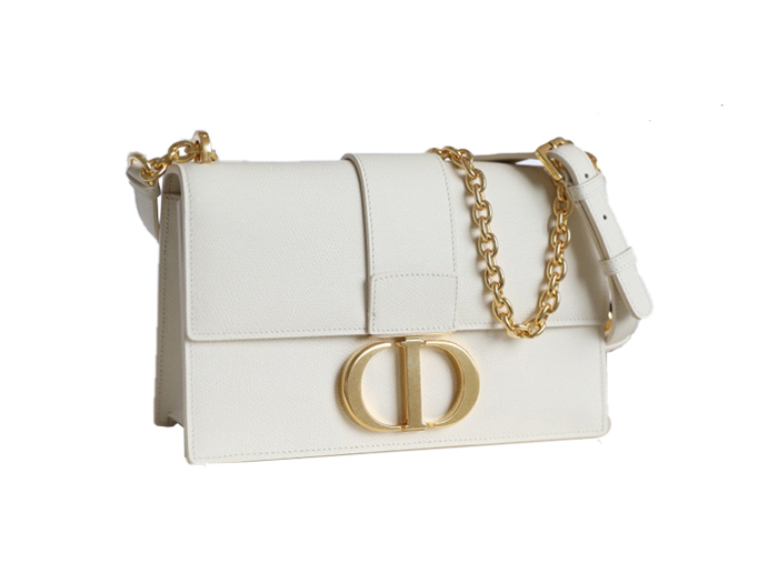 Túi Christian Dior 30 Montaigne Chain Flap Bag White Gold