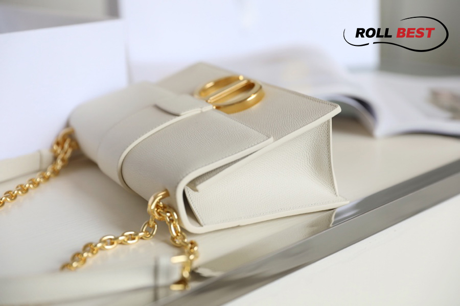 Túi Christian Dior 30 Montaigne Chain Flap Bag White Gold