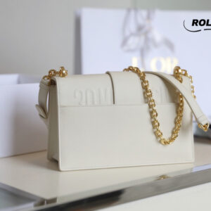 Túi Christian Dior 30 Montaigne Chain Flap Bag White Gold