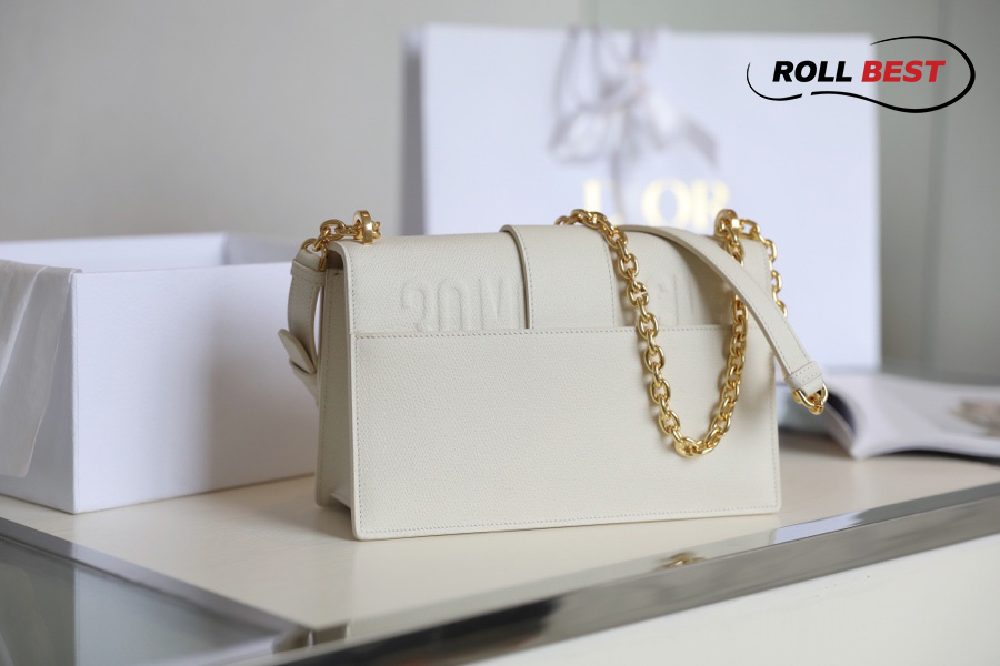 Túi Christian Dior 30 Montaigne Chain Flap Bag White Gold