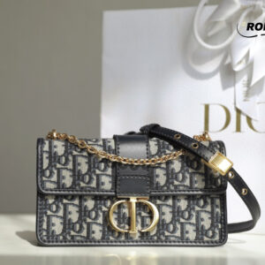 Túi Dior 30 Montaigne Bag Blue Dior Oblique