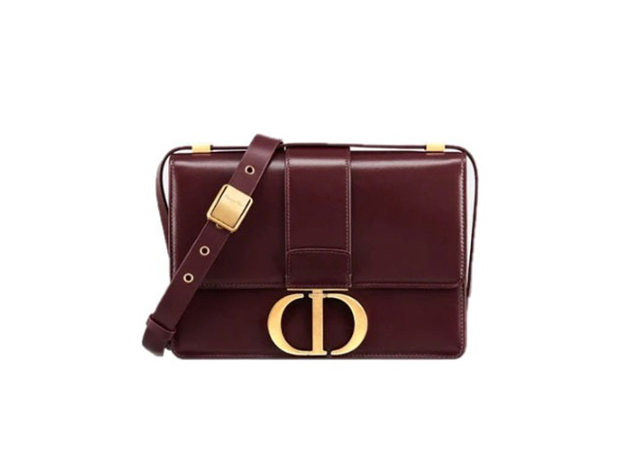 Túi Dior 30 Montaigne Bag Burgundy Box Calfskin