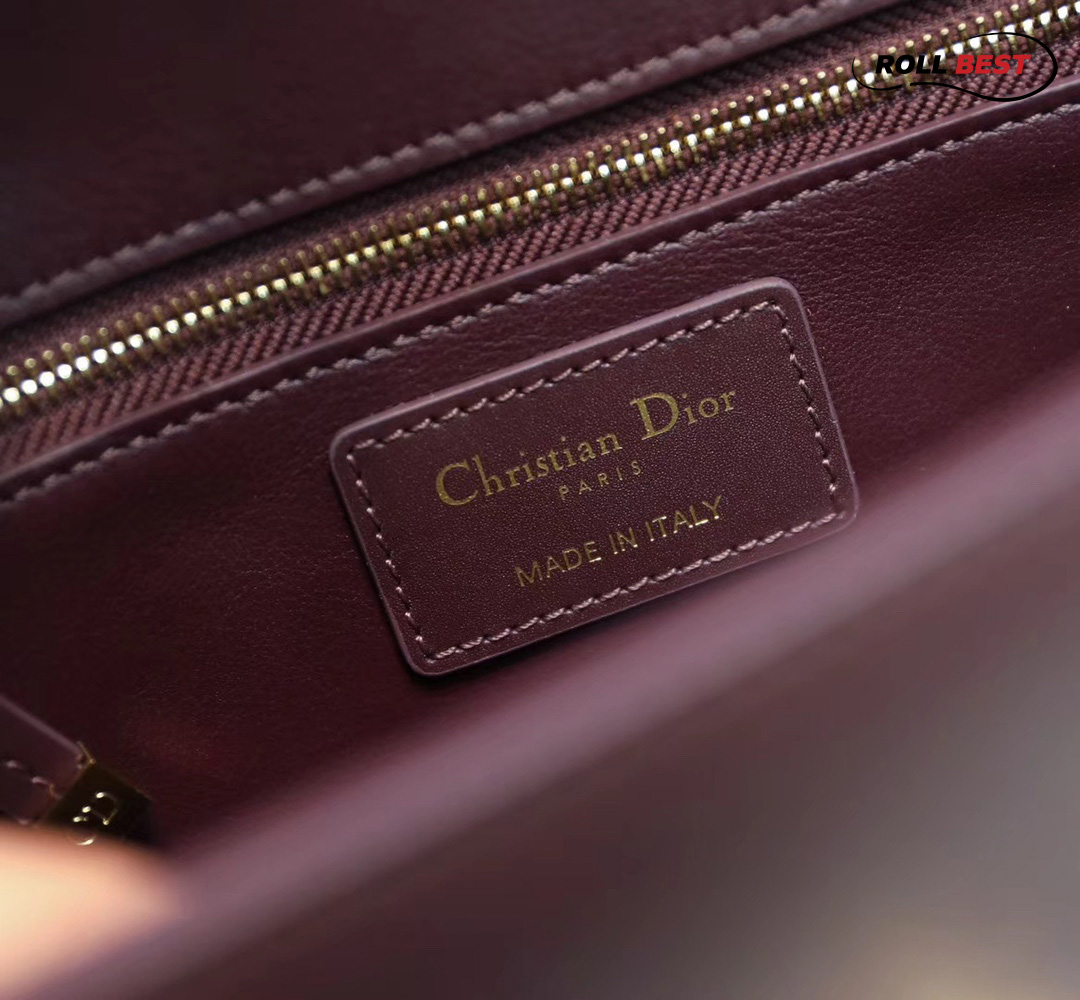 Túi Dior 30 Montaigne Bag Burgundy Box Calfskin