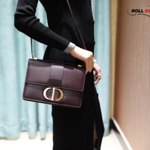 Túi Dior 30 Montaigne Bag Burgundy Box Calfskin