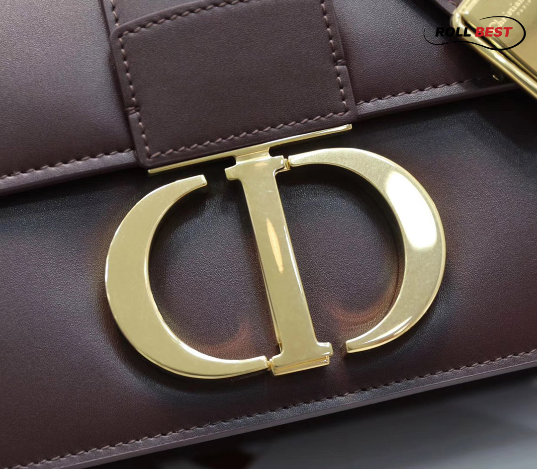 Túi Dior 30 Montaigne Bag Burgundy Box Calfskin