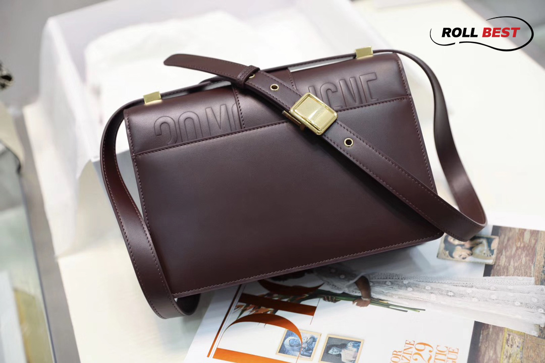 Túi Dior 30 Montaigne Bag Burgundy Box Calfskin