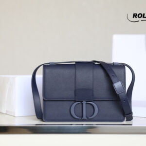 Túi Dior 30 Montaigne Bag Indigo Blue Ultramatte Grained Calfskin