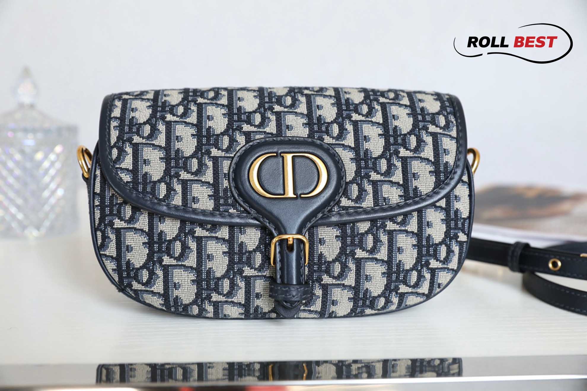 Túi Dior Bobby East- West Bag Blue Oblique Jacquard