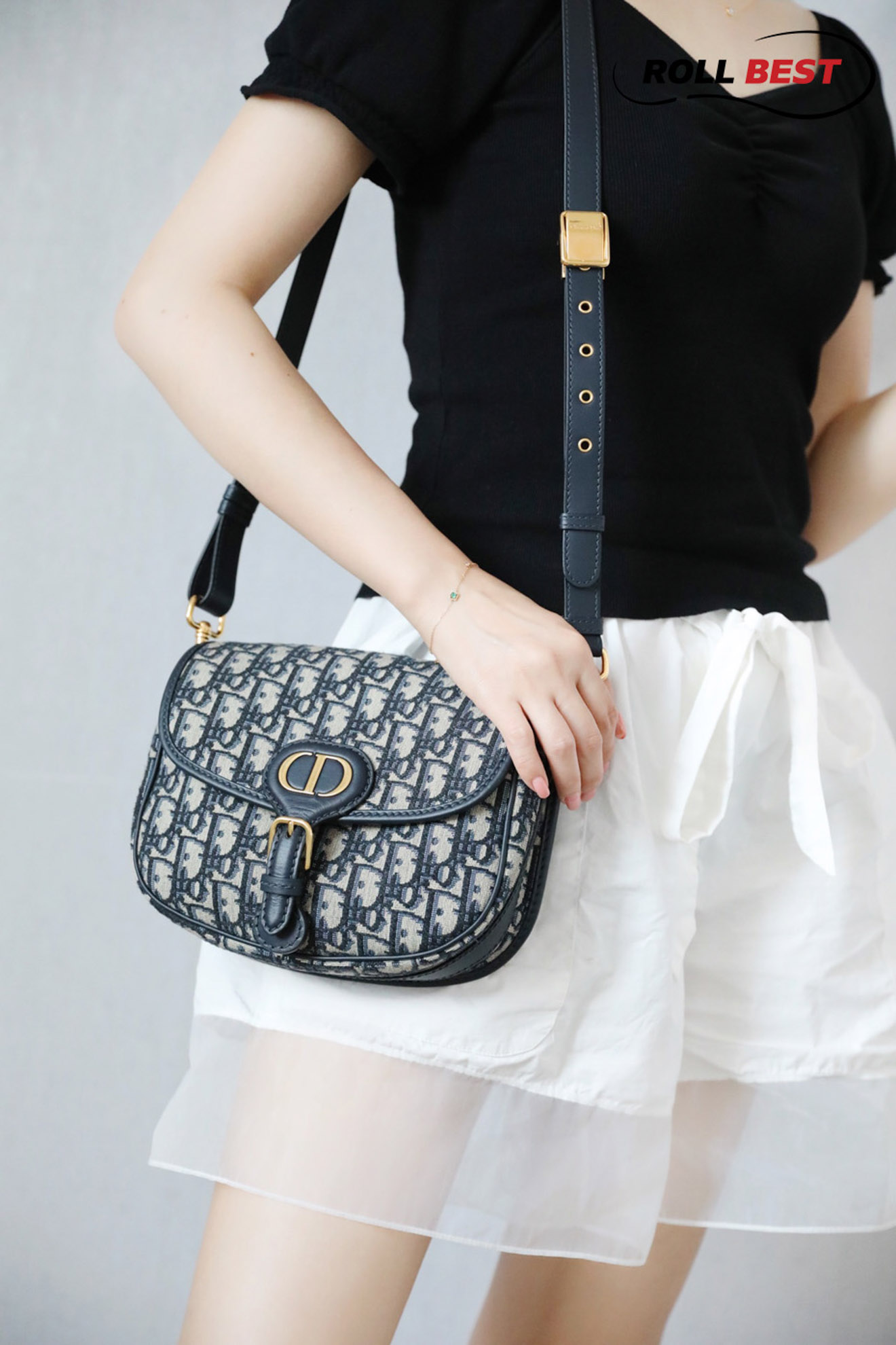 Túi Dior Bobby East West Bag Blue Oblique Jacquard