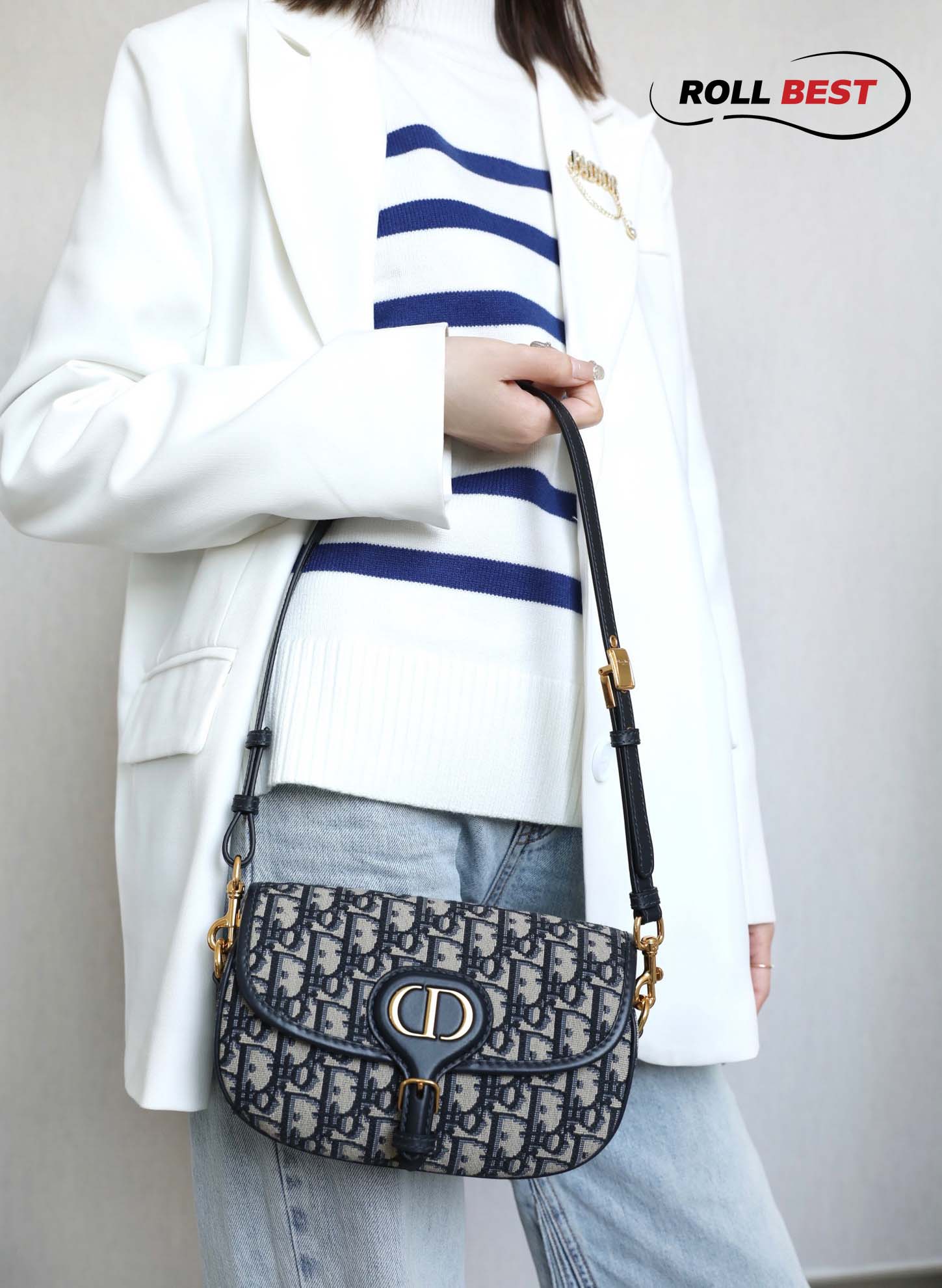 Túi Dior Bobby East- West Bag Blue Oblique Jacquard