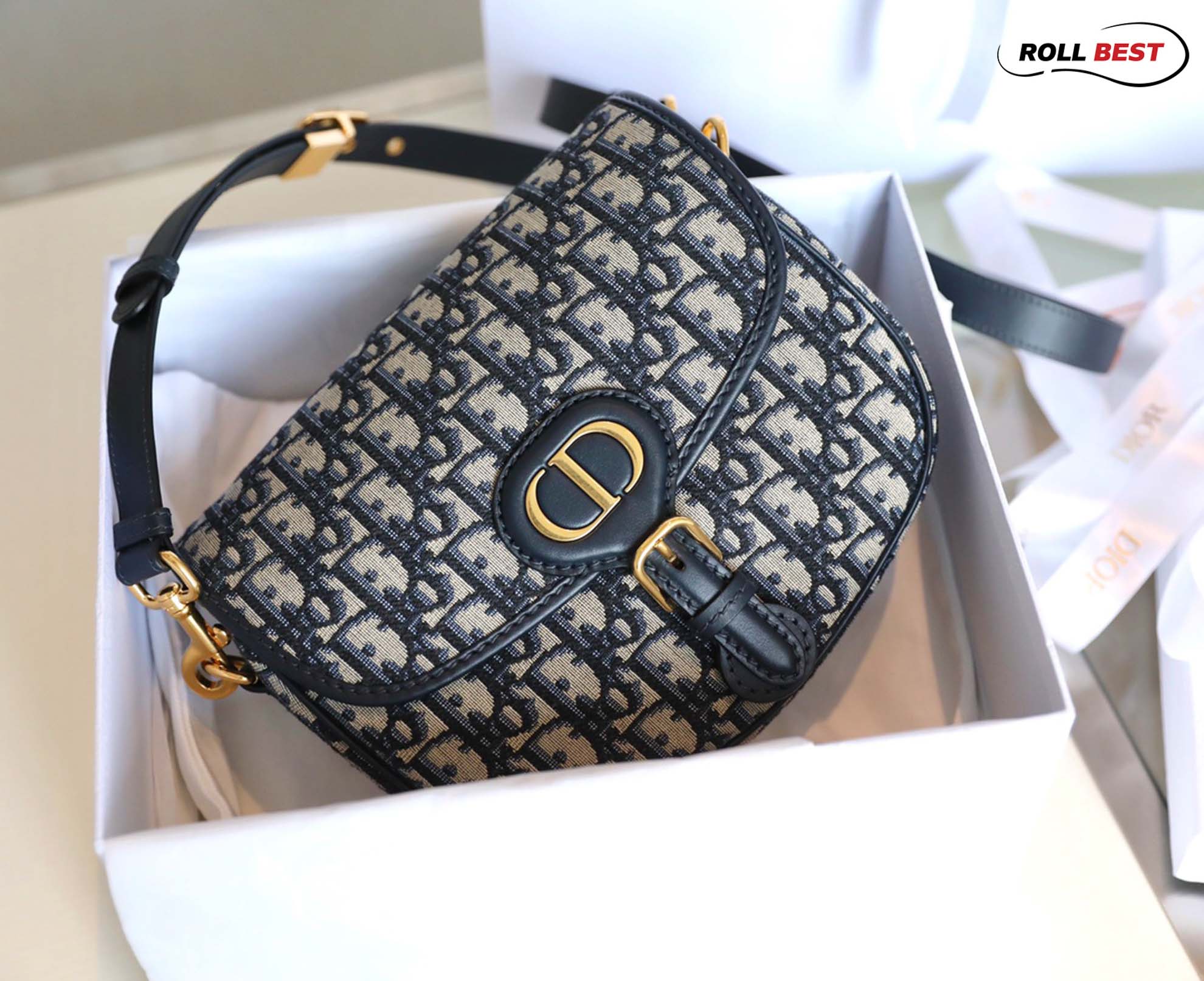 Túi Dior Bobby East West Bag Blue Oblique Jacquard