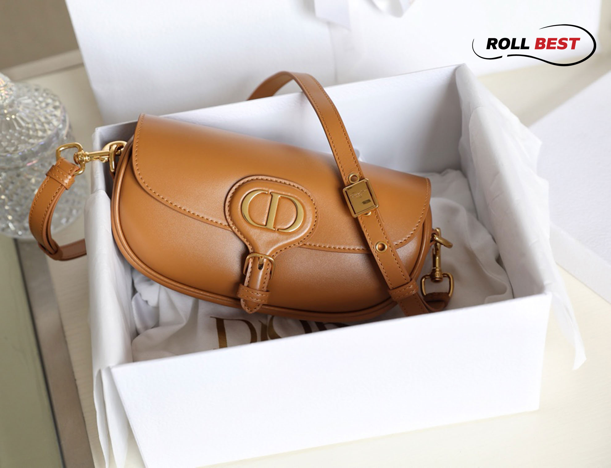 tui dior bobby east west bag nau camel box calfskin 13