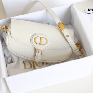 Túi Dior Bobby East-West Bag Trắng Vàng Box Calfskin