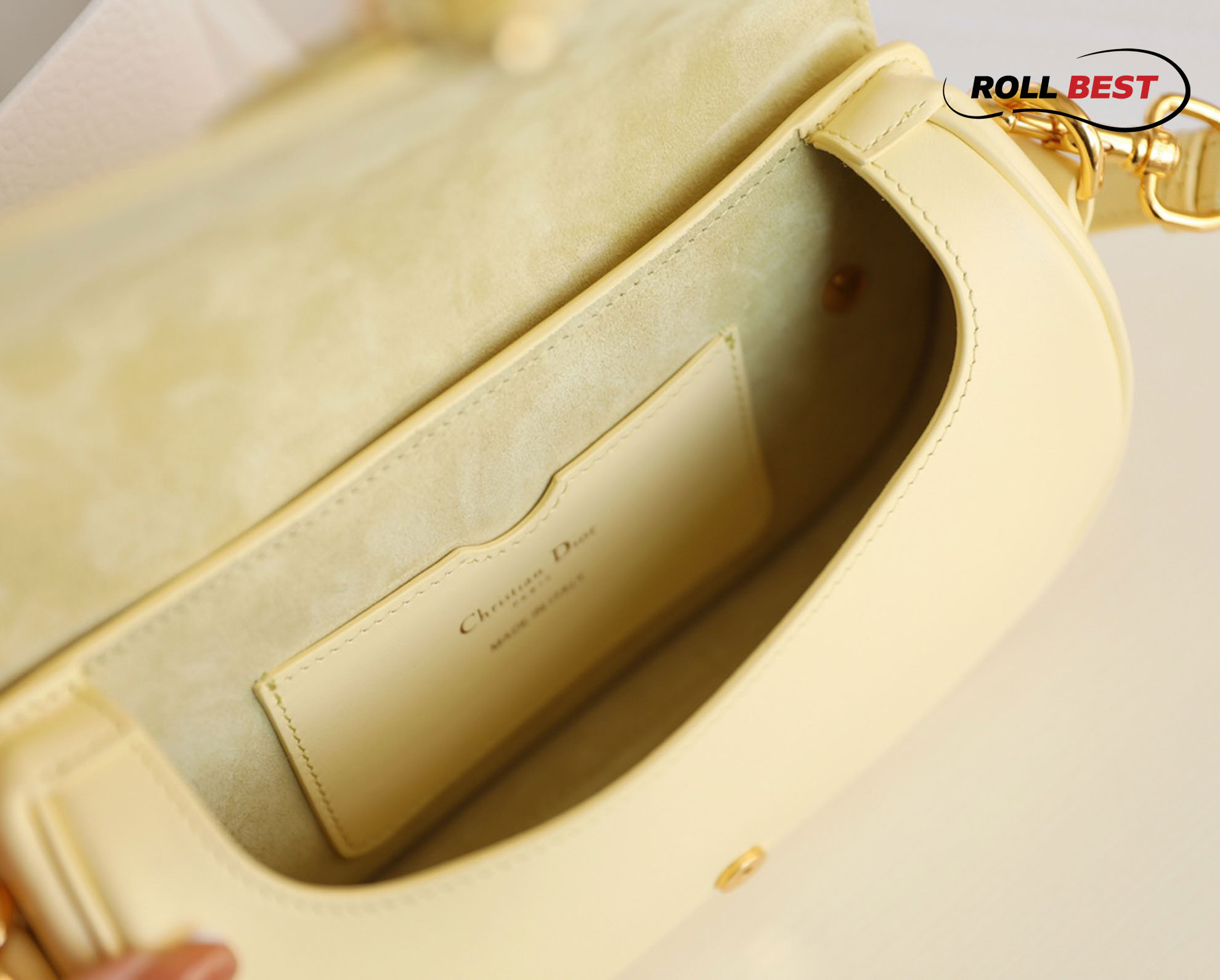 Túi Dior Bobby East-West Pale Yellow Box Calfskin