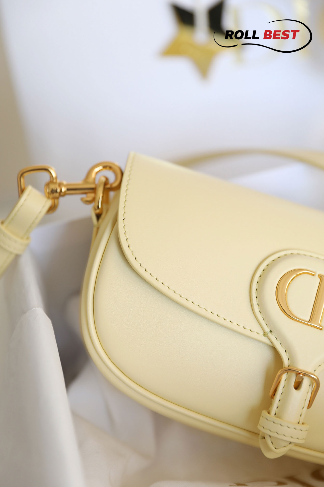 Túi Dior Bobby East-West Pale Yellow Box Calfskin