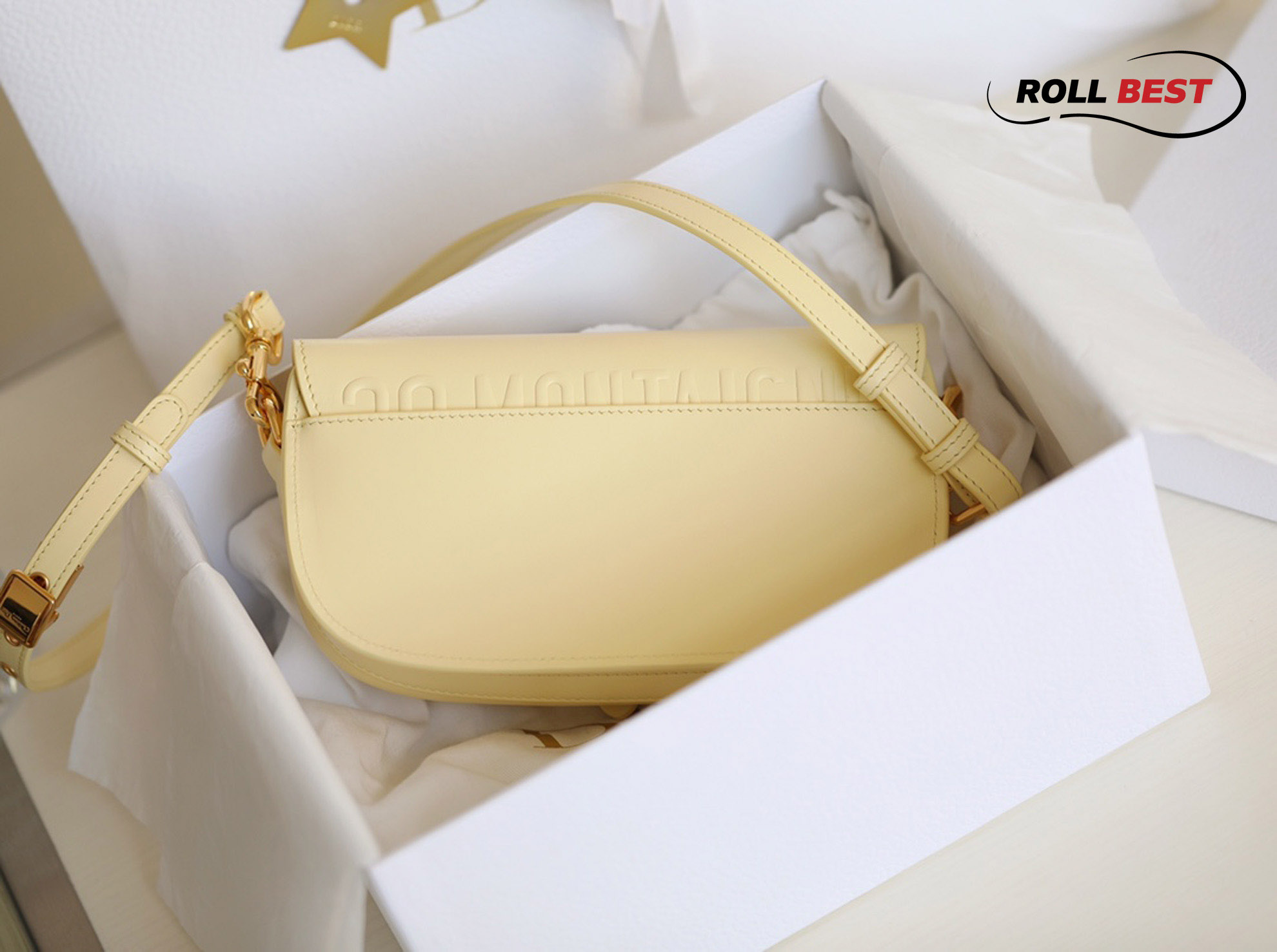 Túi Dior Bobby East-West Pale Yellow Box Calfskin