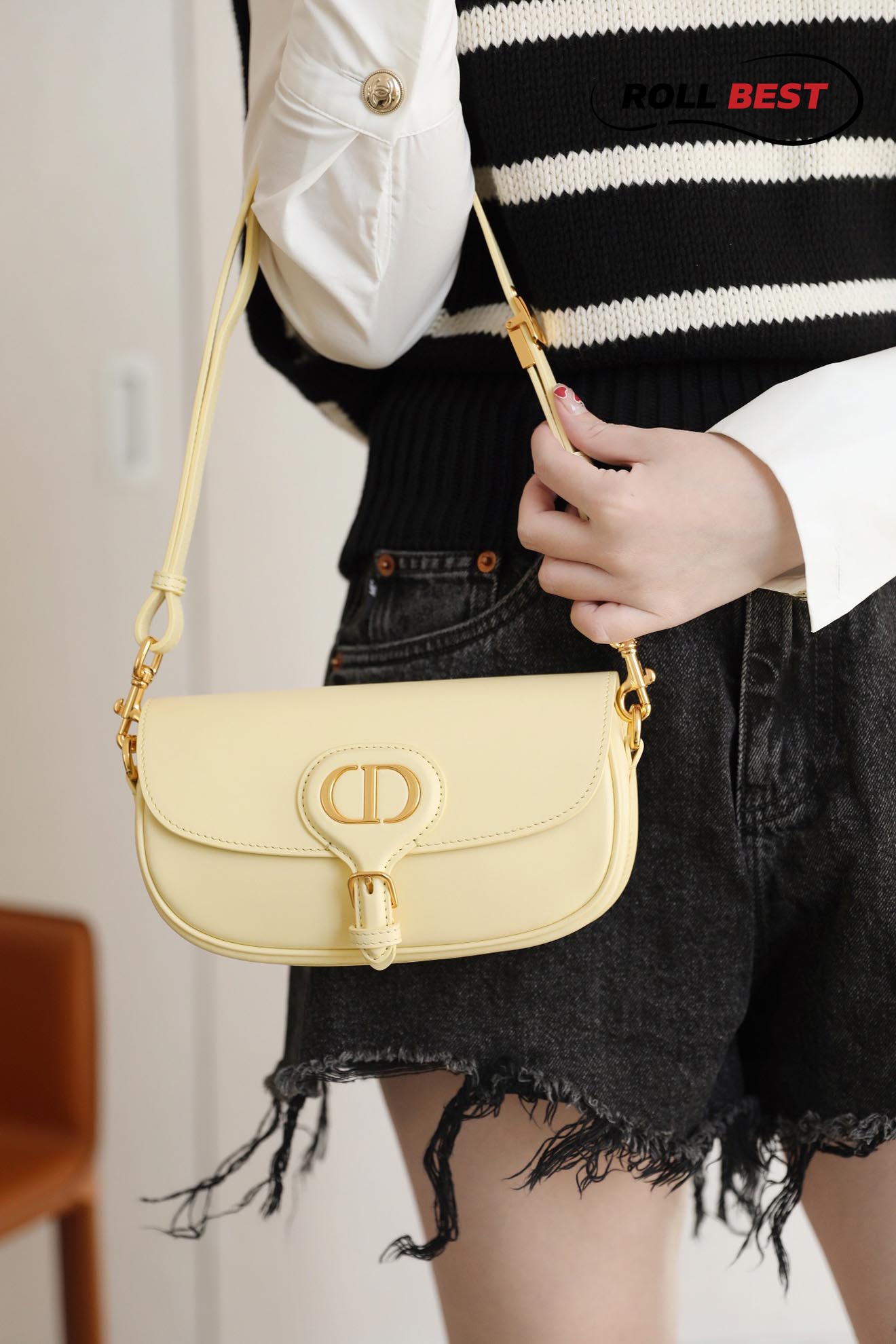 Túi Dior Bobby East-West Pale Yellow Box Calfskin