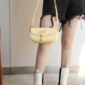 Túi Dior Bobby East-West Pale Yellow Box Calfskin