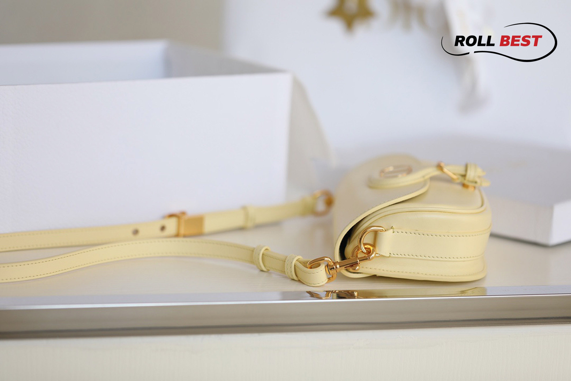 Túi Dior Bobby East-West Pale Yellow Box Calfskin