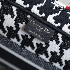 Túi Dior Book Tote Black Macro Houndstooth Embroidery