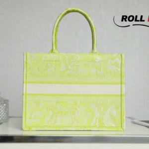 Túi Dior Book Tote Lime Toile de Jouy Reverse Embroidery