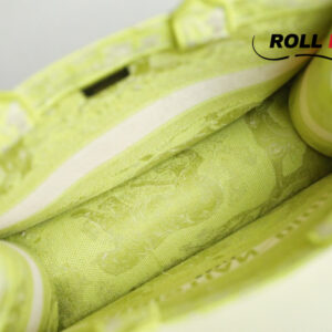 Túi Dior Book Tote Lime Toile de Jouy Reverse Embroidery