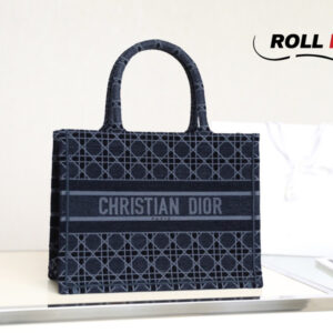 Túi Dior Book Tote Medium Canvas Velvet Navy Blue