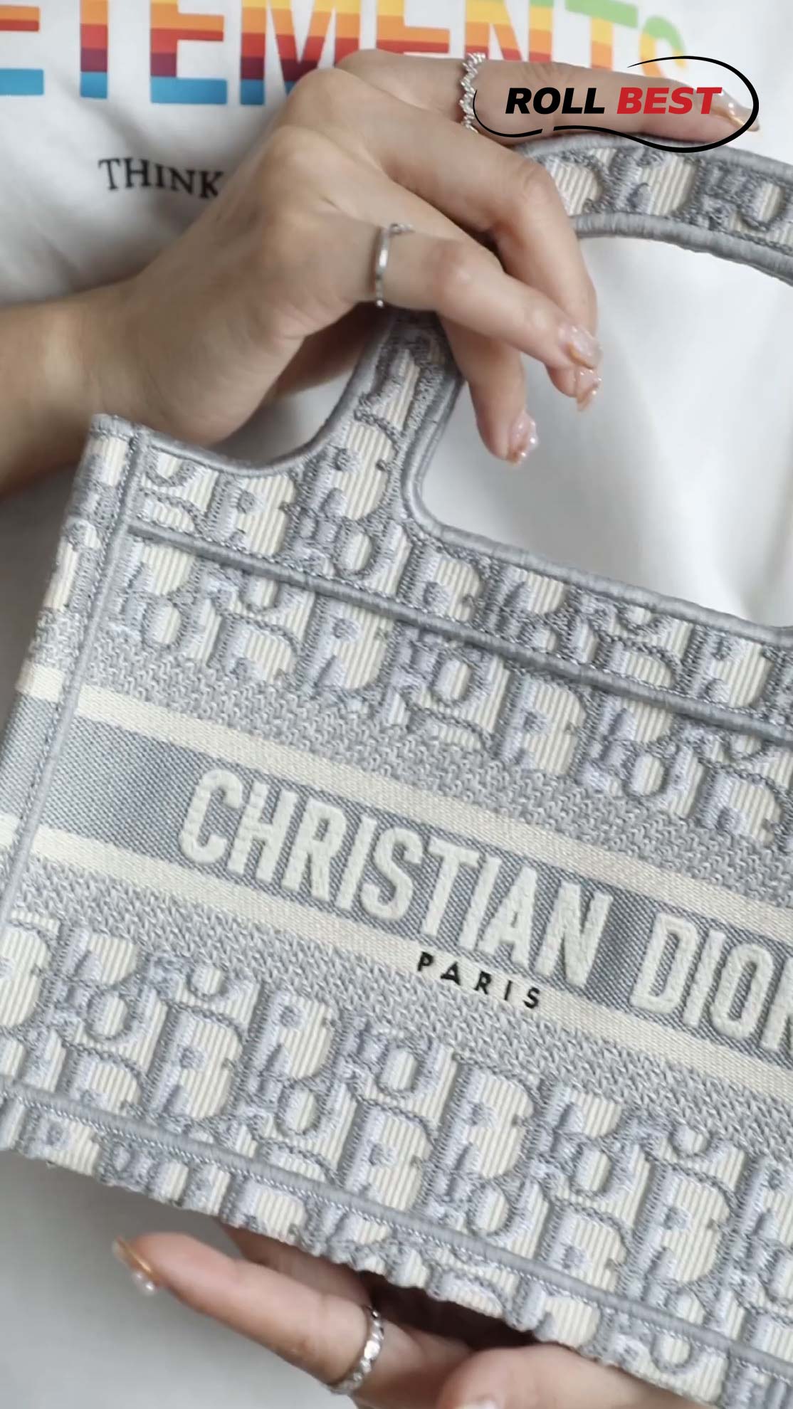 Túi Dior Book Tote Mini Gray