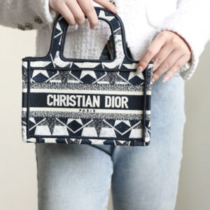 Túi Dior Book Tote Mini Xanh Than Trắng