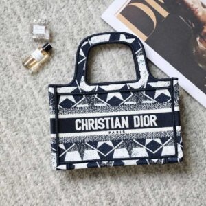 Túi Dior Book Tote Mini Xanh Than Trắng