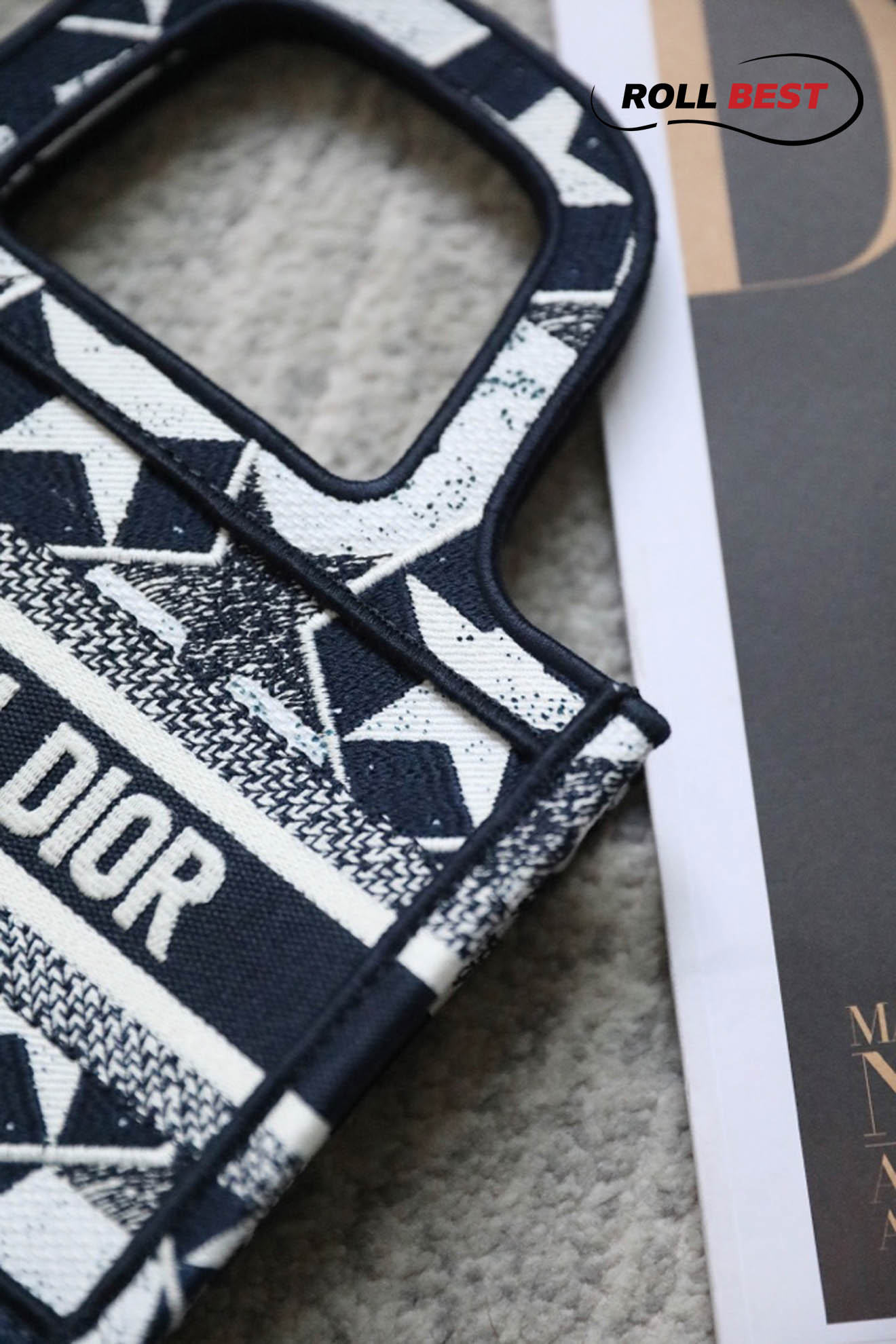 Túi Dior Book Tote Mini Xanh Than Trắng